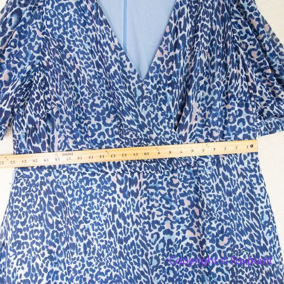 Eliza J Leopard Print Faux Wrap Dress in Blue Lyst plus size 22W - Picture 10 of 16